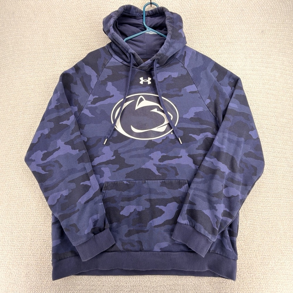 Under Armour Penn State Nittany Lions Hoodie Mens Large Blue Camo NCAA Football